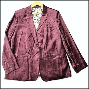Cabi Womens XL Velvet Blazer Jacket Plum Mulberry Lined 4491 Purple Whimsigoth